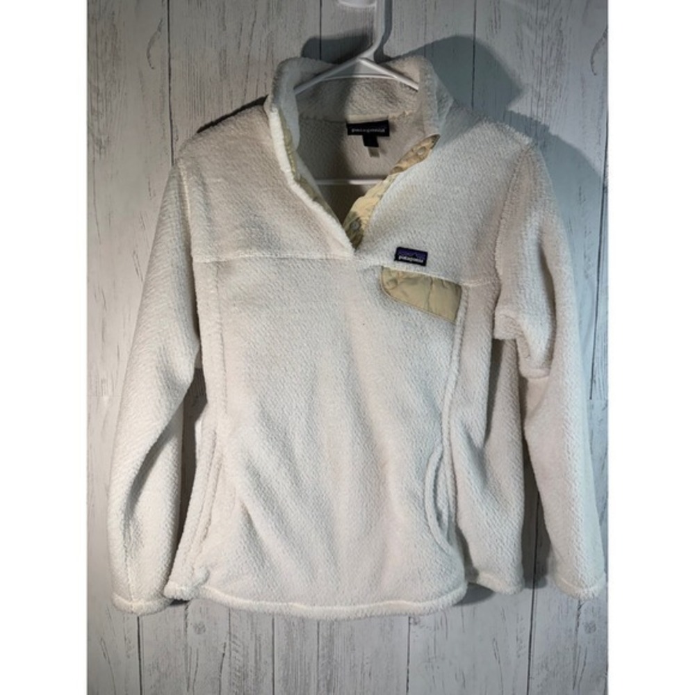Patagonia Fleece Snap-T Pullover Cream Kids Size XL